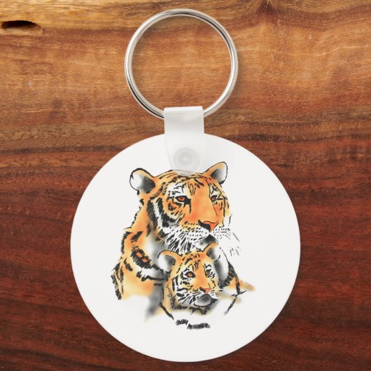 Tigress en cub sleutelhanger (Voorkant)