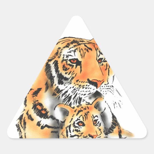 Tigress en Cub Sticker (Voorkant)