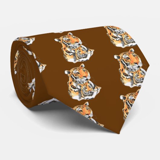 Tigress en cub stropdas (Opgerold)