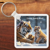 Tigress en Cubs in harmonie Sleutelhanger (Voorkant)