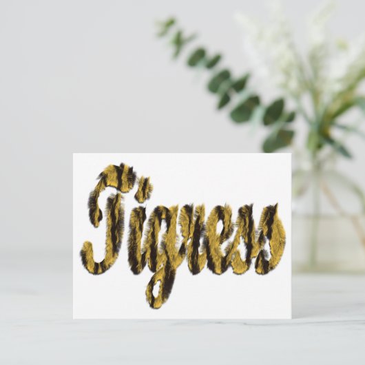 Tigress - Furry Text Briefkaart (Staand voorkant)