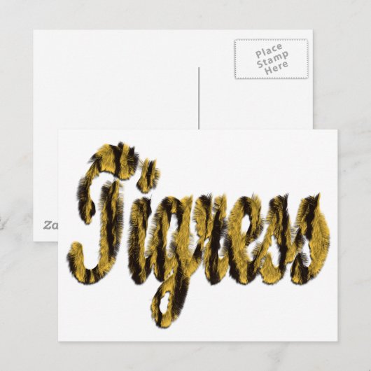 Tigress - Furry Text Briefkaart (Voorkant / Achterkant)