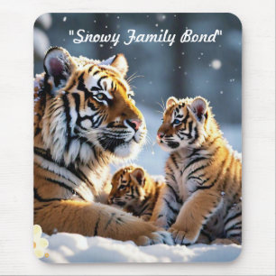 Tigress in het winterwonderland muismat