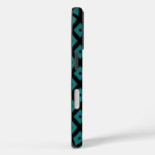 Tigroblauw en zwart diamantpatroon Case-Mate iPhone case (Achterkant / Rechts)