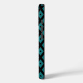 Tigroblauw en zwart diamantpatroon Case-Mate iPhone case (Achterkant / Links)