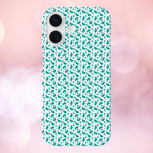 Tigroblauwgroen paisley bloemmotief naadloos patro iPhone 16 hoesje