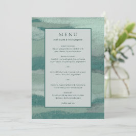 Tigroene Abstracte Kust Chic Moderne Trouwdag Menu