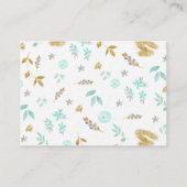 Tigroene en gouden bloemige trouwdetails kaart (Achterkant)