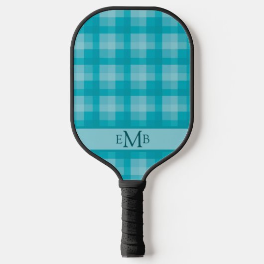 Tigroengrut geruit aangepaste initiaal Dames Pickleball Paddle (Voorkant)