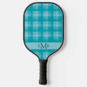 Tigroengrut geruit aangepaste initiaal Dames Pickleball Paddle (Achterkant)