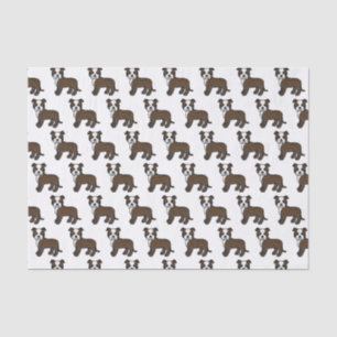 Tigrood En Witte Staffie Leuke Cartoon Hond Patroo Tissuepapier