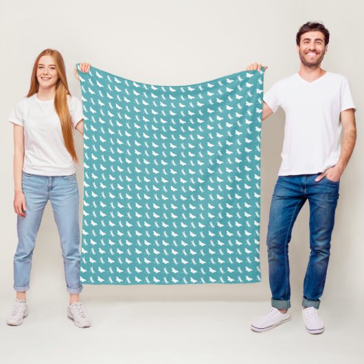 Tigrood en Witte Vlinder en Libel Patroon Fleece Deken (In situ)