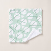 Tigrood Witte Geometrische Chevron Strepen Patroon Bad Handdoek (Wasdoekje)
