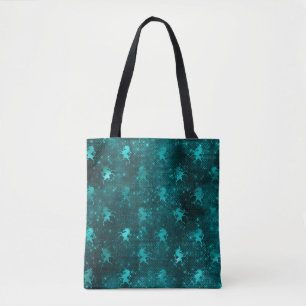 Tigroombeglans glitter eenhoorns patroon tote bag