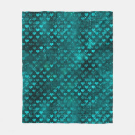 Tigroombrage Glam Glitter Harten Patroon Fleece Deken