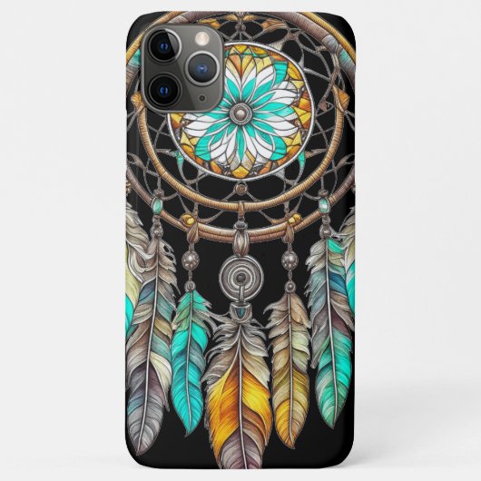 Tigroomenvanger Mysterieuze Boho Veren en Kralen Case-Mate iPhone Case (Achterkant)