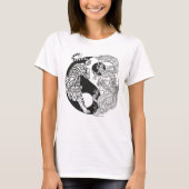 Tigwr tegen draak. Yin Yang-symbool T-shirt (Voorkant)