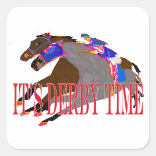 tijd 2016 Paarden Racing Vierkante Sticker