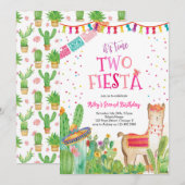 Tijd 2 tweede uitnodiging voor Fiesta Girl (Voorkant / Achterkant)