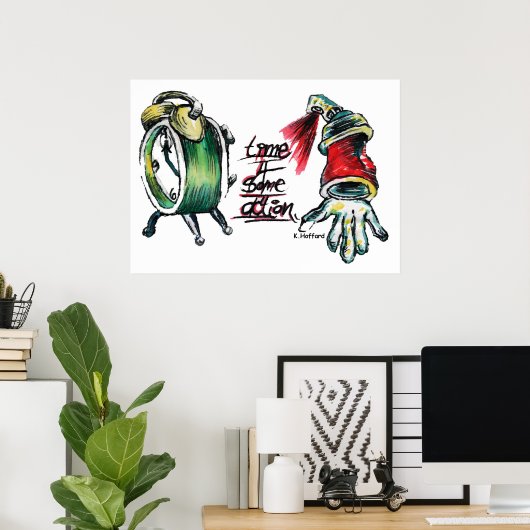 "Tijd 4 Enige Actie" Poster (Thuiskantoor)