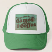 Tijd 4 Koffie en spelletjes Leuke  stijl Trucker Pet (Voorkant)