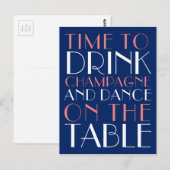 Tijd aan Drink Champagne en Dance op de Lijst Briefkaart (Voorkant / Achterkant)