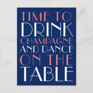 Tijd aan Drink Champagne en Dance op de Lijst Briefkaart