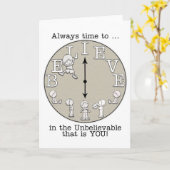 Tijd aan geloven-Weinig Jongen en Klok Kaart (Gele Bloem)