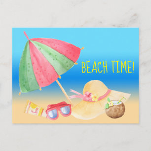 Tijd aan het strand! briefkaart