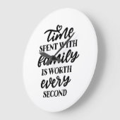 Tijd besteed aan gezin is elke seconde waard. grote klok (Hoek)