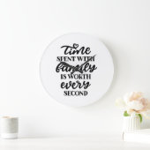 Tijd besteed aan gezin is elke seconde waard. grote klok (Huis)