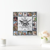 Tijd besteed aan gezin is elke seconde waard vierkante klok (Huis)