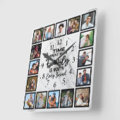 Tijd besteed aan gezin is elke seconde waard vierkante klok (Hoek)