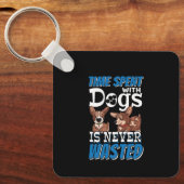 Tijd besteed aan honden wordt nooit verspild sleutelhanger (Voorkant)