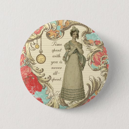 Tijd besteed aan jou ronde button 5,7 cm (Voorkant)