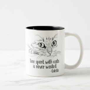 Tijd besteed aan katten wordt nooit verspild tweekleurige koffiemok