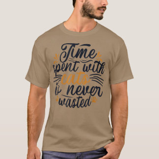 Tijd besteed aan kattenkat Papa Cat Mam Cat Lovers T-shirt
