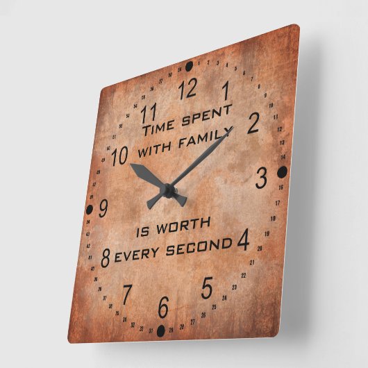 Tijd besteed met gezinsprijneringsklok vierkante klok (Hoek)