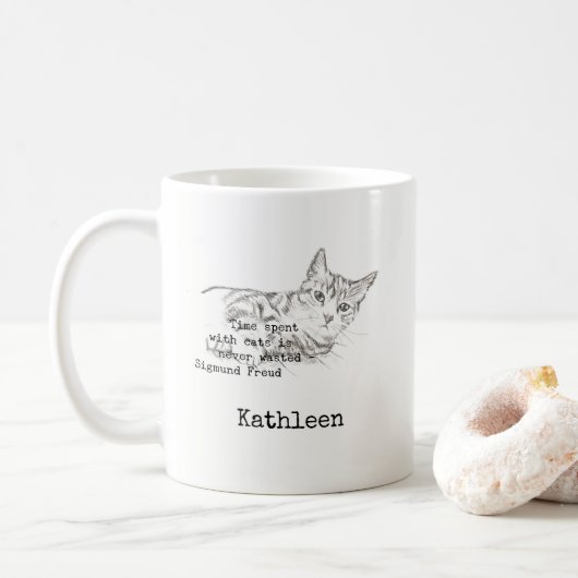 Tijd besteed met katten. . . koffiemok (Met donut)