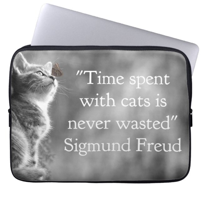 Tijd besteed met katten. . . laptop sleeve (Voorkant)