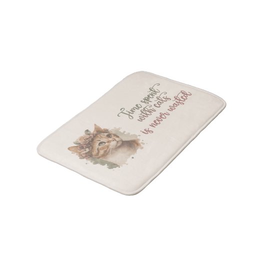 Tijd besteed met ontwerp van Waterverf van kattenk Badmat (Gekanteld)