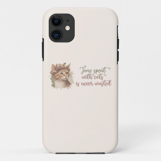 Tijd besteed met ontwerp van Waterverf van kattenk Case-Mate iPhone Case (Achterkant)