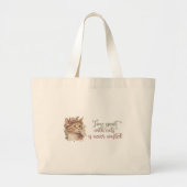 Tijd besteed met ontwerp van Waterverf van kattenk Grote Tote Bag (Voorkant)