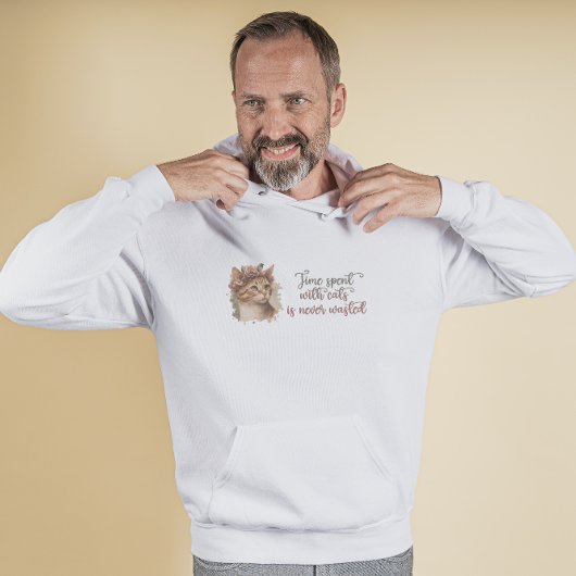 Tijd besteed met ontwerp van Waterverf van kattenk Hoodie