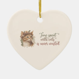 Tijd besteed met ontwerp van Waterverf van kattenk Keramisch Ornament