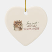 Tijd besteed met ontwerp van Waterverf van kattenk Keramisch Ornament (Achterkant)