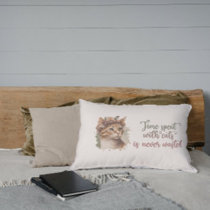 Tijd besteed met ontwerp van Waterverf van kattenk Kussensloop