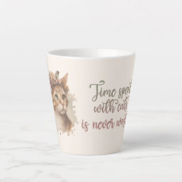 Tijd besteed met ontwerp van Waterverf van kattenk Latte Mok