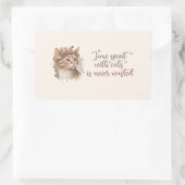 Tijd besteed met ontwerp van Waterverf van kattenk Rechthoekige Sticker (Tas)