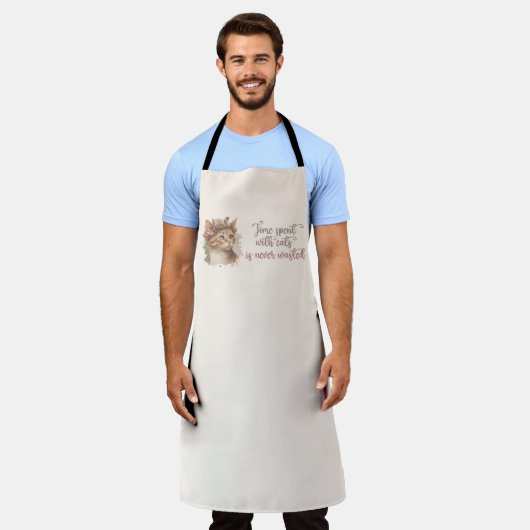 Tijd besteed met ontwerp van Waterverf van kattenk Schort (Gedragen)